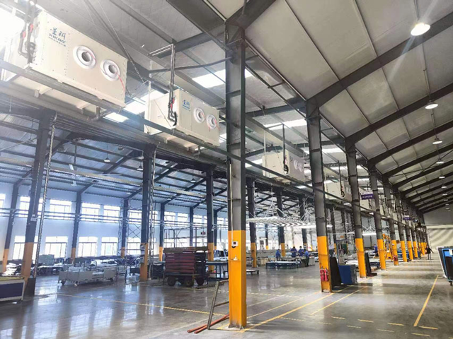 機(jī)械設(shè)備廠房降溫，安裝蒸發(fā)冷省電空調(diào)-臥式射流機(jī)