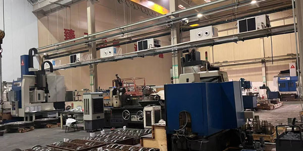 齒輪廠車間降溫使用工業(yè)蒸發(fā)冷省電空調(diào)，用電量只需傳統(tǒng)空1/6